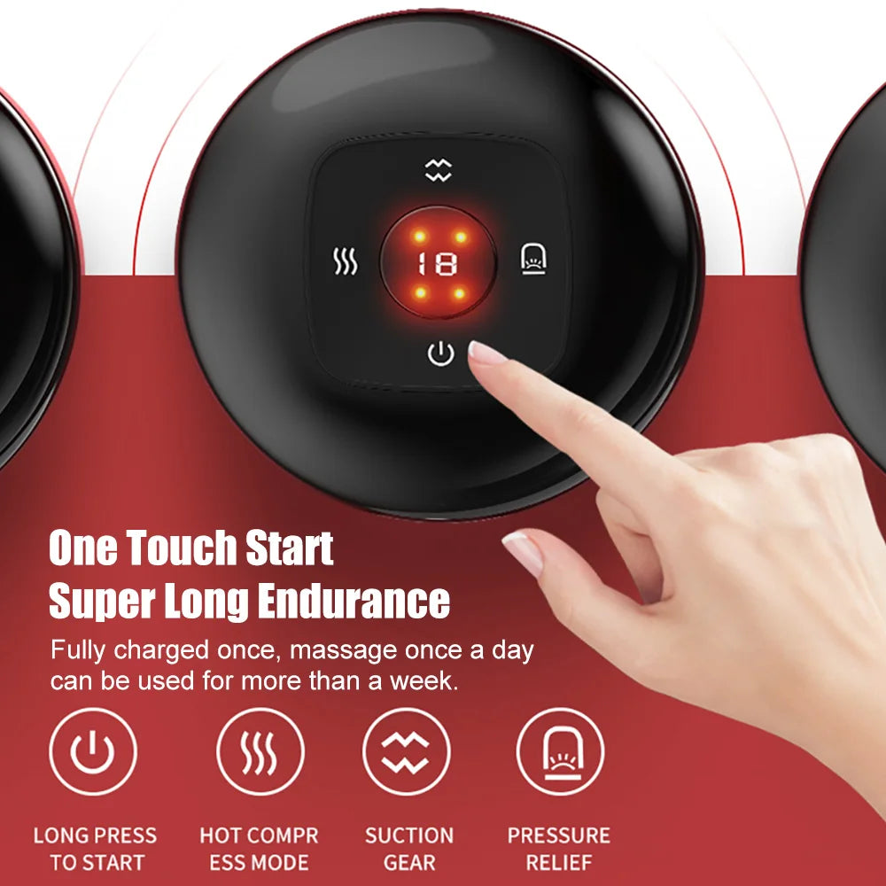 12-Gear Electric Cupping Massager with Vacuum Suction Cups