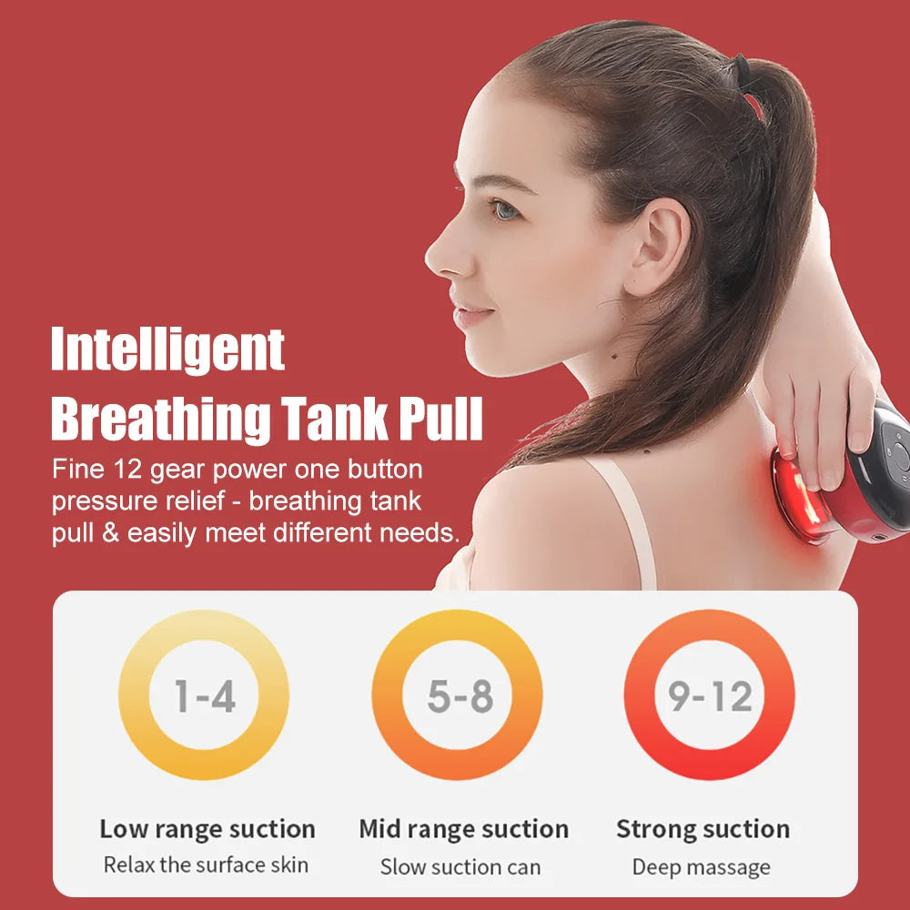 12-Gear Electric Cupping Massager with Vacuum Suction Cups