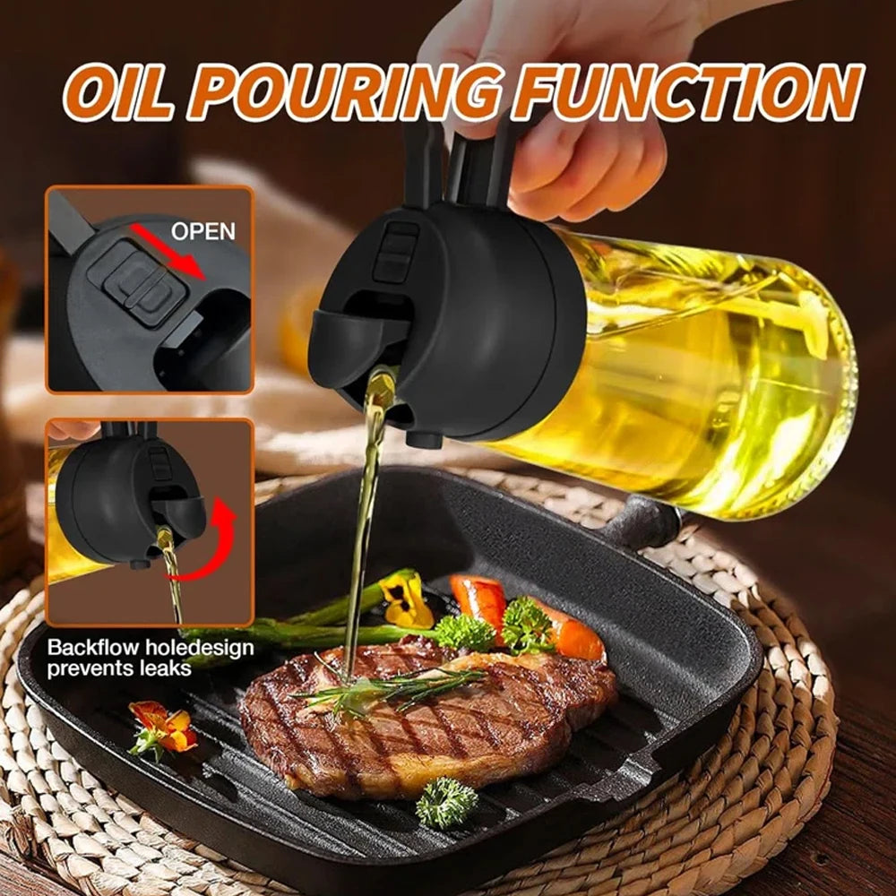 2-in-1 Oil Sprayer & Pourer Bottle