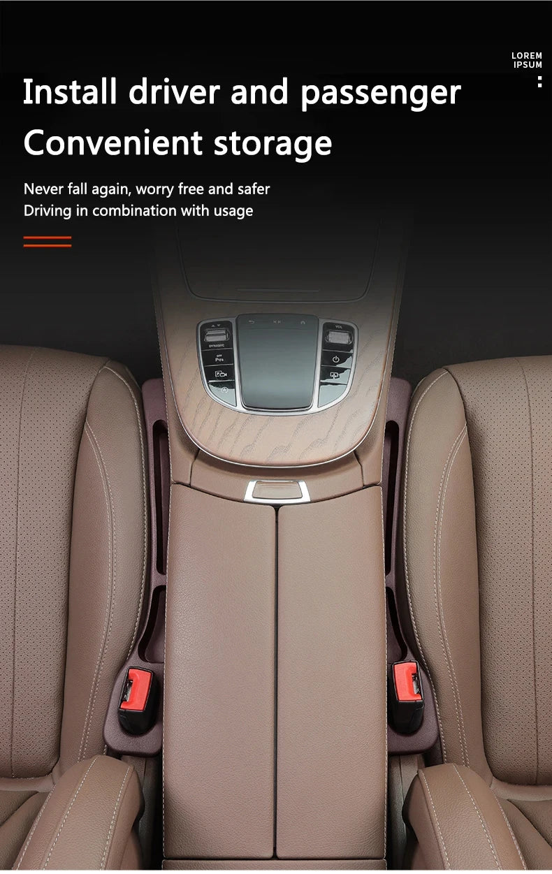 2-Piece Universal Car Seat Gap Filler Organizer