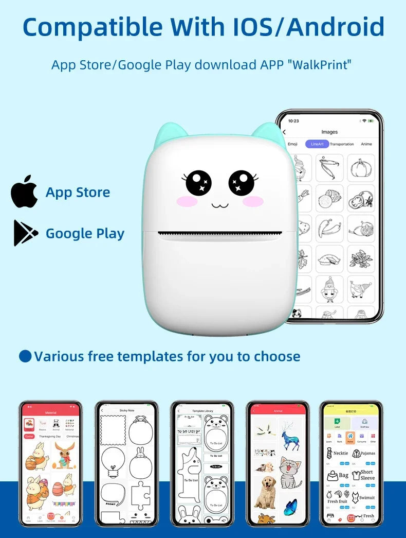 Mini Portable Thermal Printer for Android/iOS