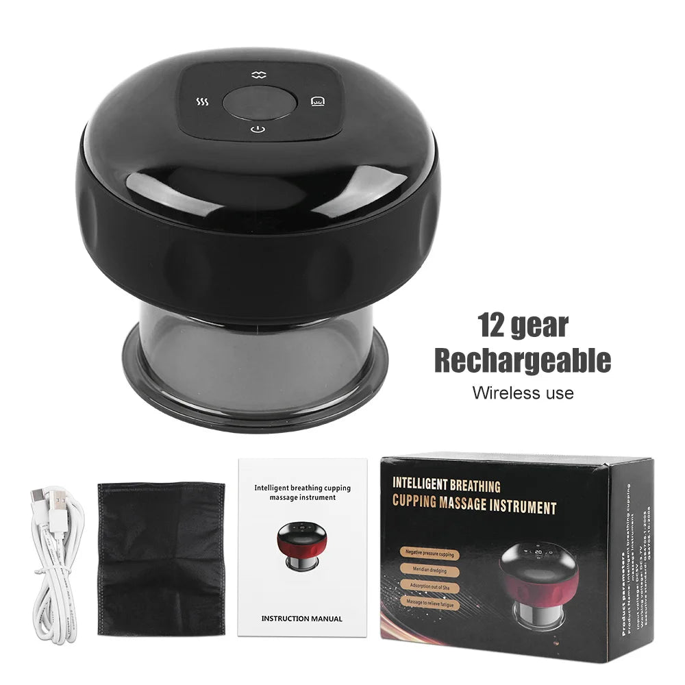 12-Gear Electric Cupping Massager with Vacuum Suction Cups