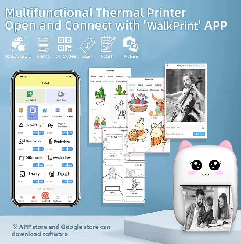 Mini Portable Thermal Printer for Android/iOS