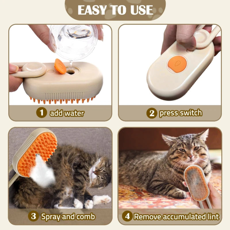 3-in-1 Steam Brush for Pets