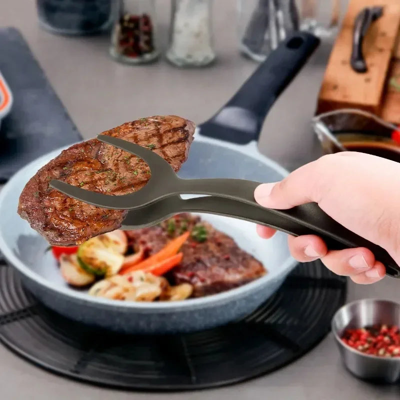 2-in-1 Spatula & Tongs | Silicone, Non-Stick Safe