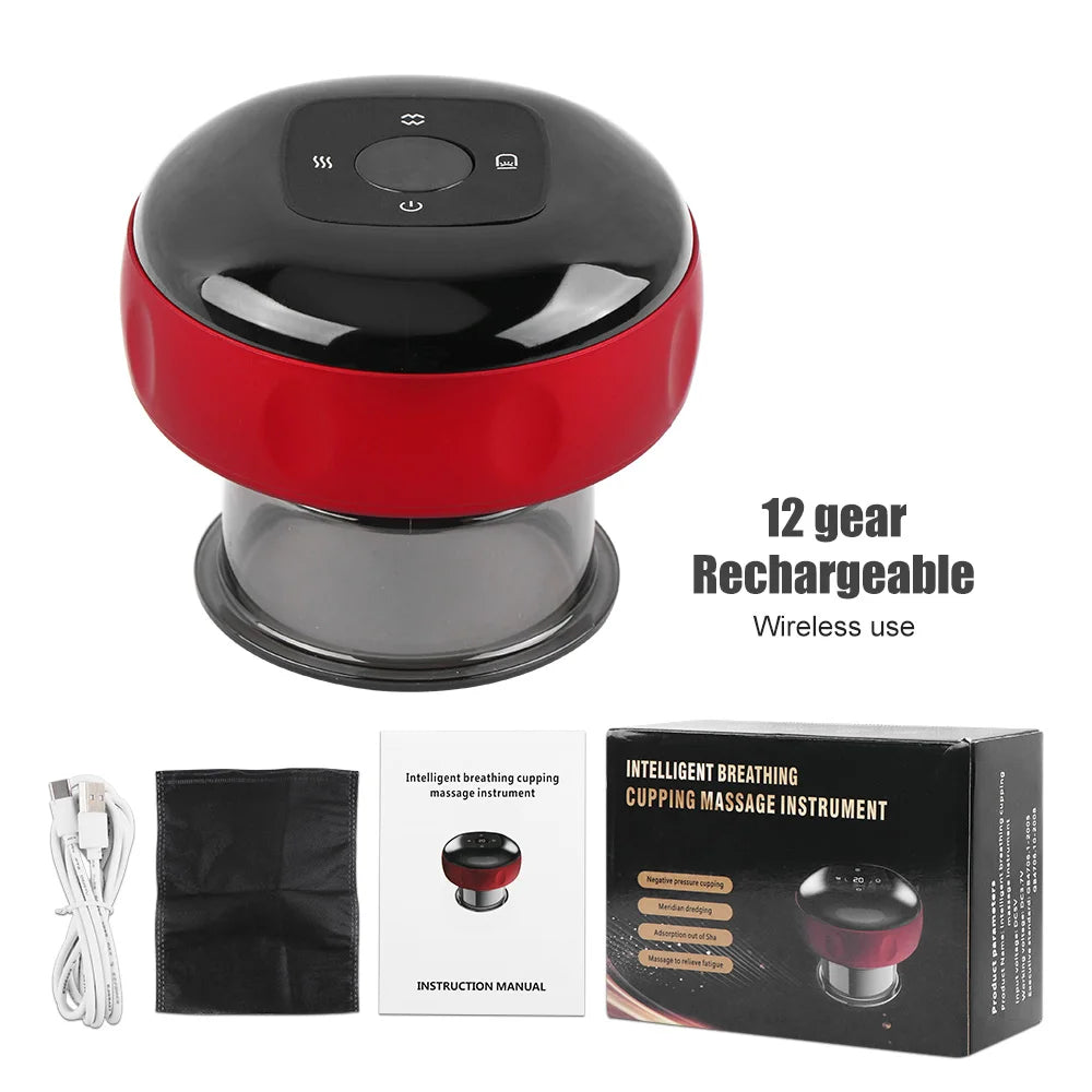 12-Gear Electric Cupping Massager with Vacuum Suction Cups