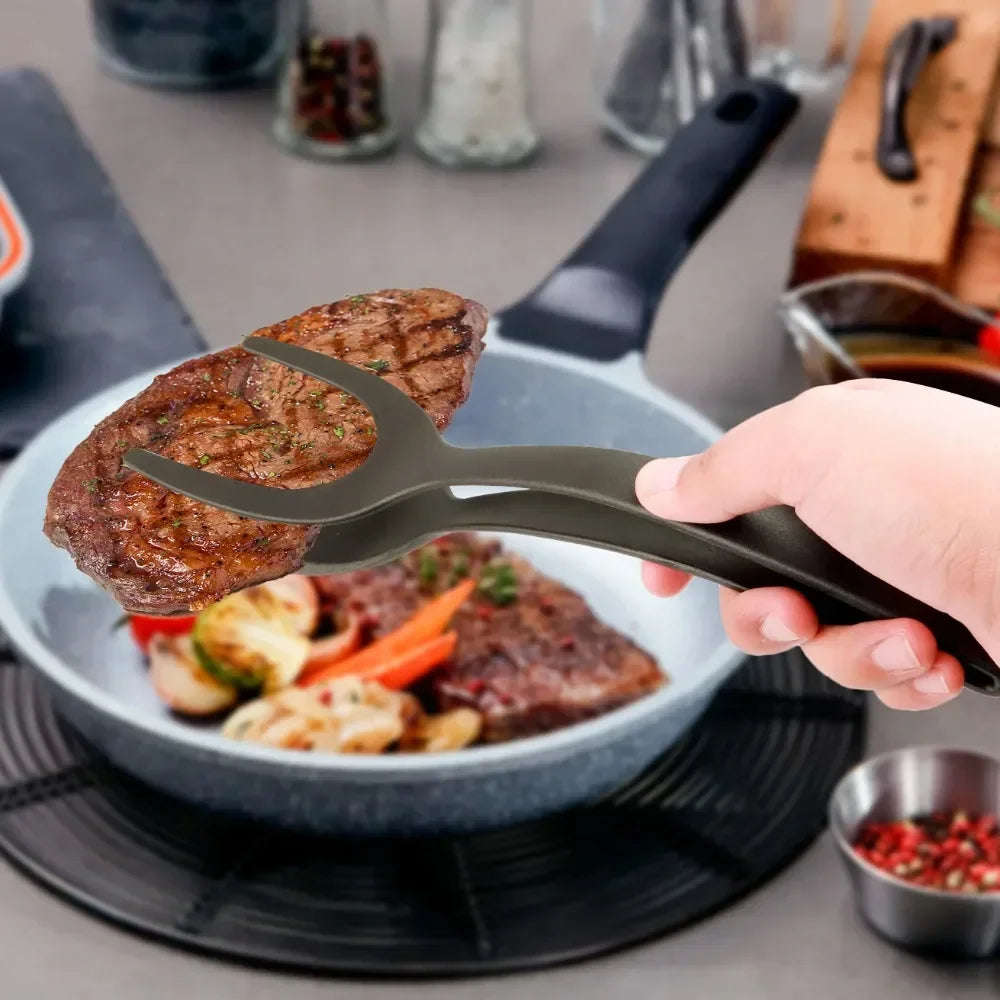 2-in-1 Spatula & Tongs | Silicone, Non-Stick Safe