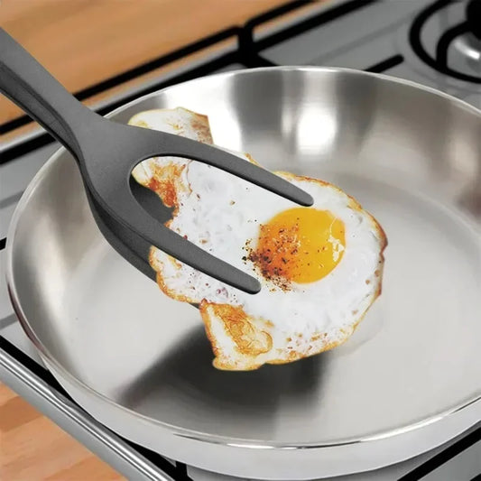 2-in-1 Spatula & Tongs | Silicone, Non-Stick Safe